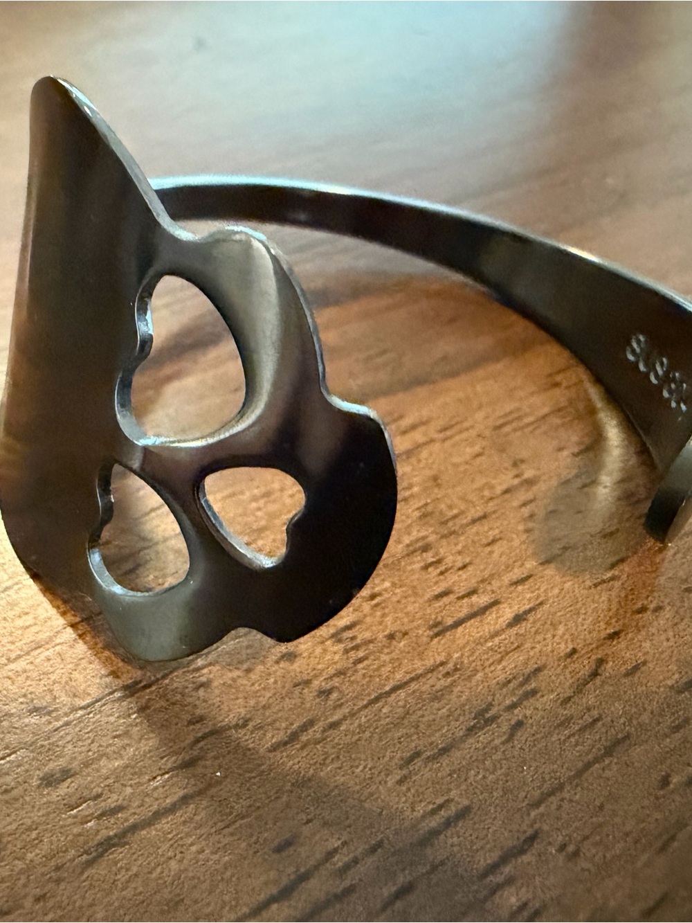 Black Stainless Skull Spoon Bracelet